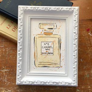 Chanel No 5 Original Watercolour Still Life Painting, Fashion Art, Luxur…